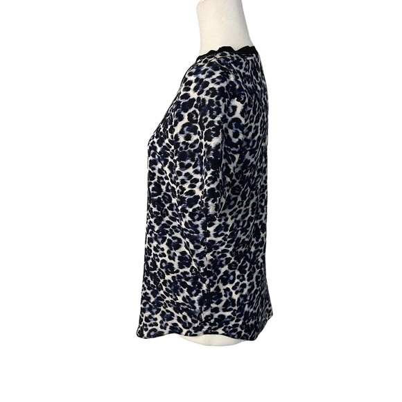 Rebecca Taylor 100% silk short sleeve leopard print shirt - Picture 5 of 9